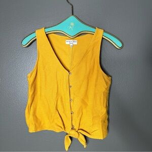 Madewell Mustard Button-Down Tank Top